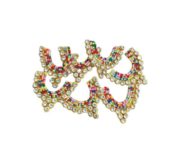 Haar Shape Patches Multicolour with Pearl Work_RevolusisInstore