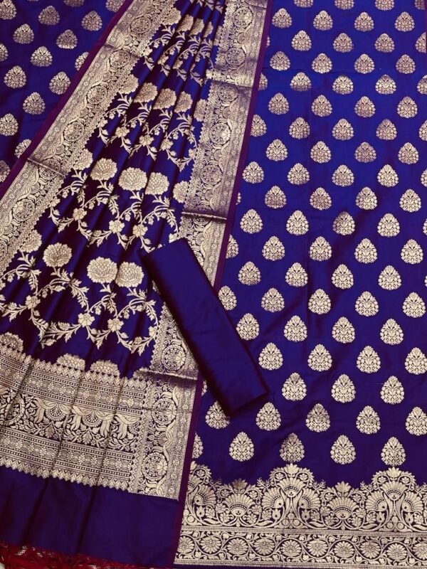 Banarasi Unstitched Katan Silk Salwar Kameez with Dupatta