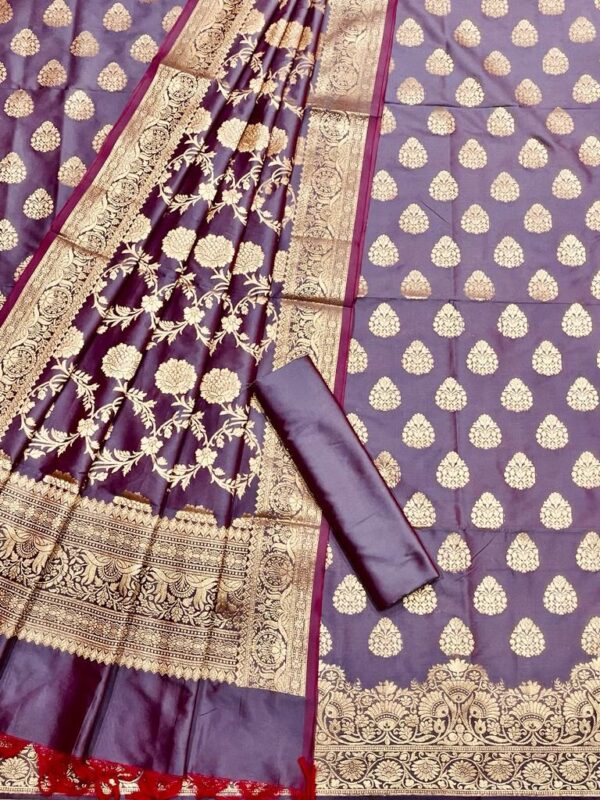 Banarasi Unstitched Katan Silk Salwar Kameez with Dupatta