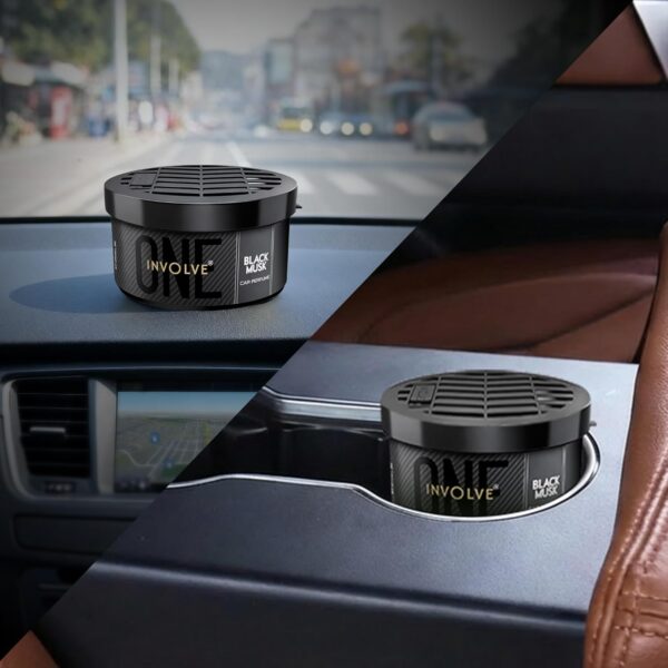 Involve One Black Musk Fiber Car Perfume3 Involve One Black Musk Car Perfume -IONE13-45g | Strong Fiber Car Air Freshener | Long Lasting Musk Fragrance | Car Perfumes Luxury