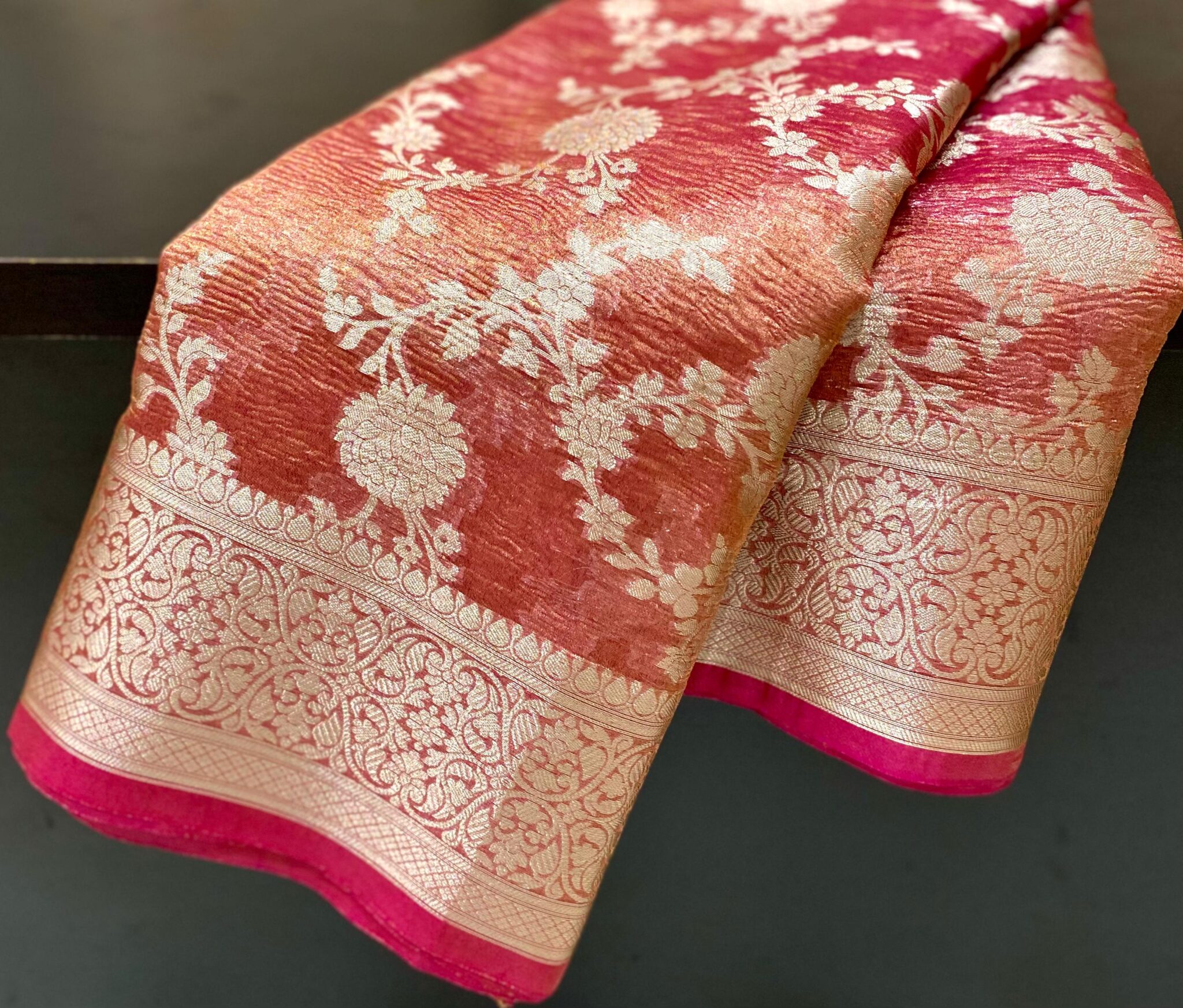 BANARASI SOFT Tissue SILK Crushed SAREE | Revolusis Instore