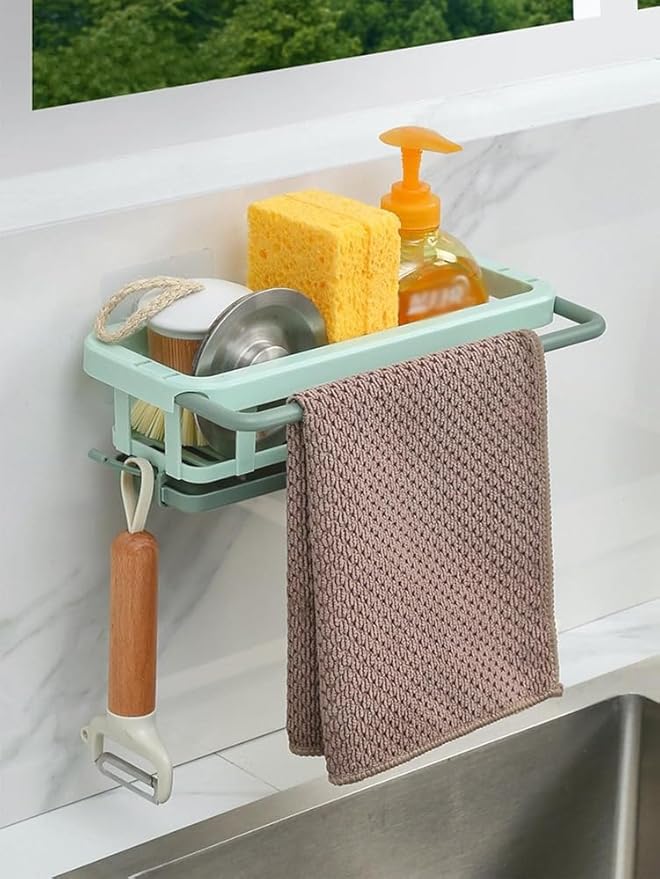 Under-Sink Spice Storage Shelf With Drainage Rack – Kitchen Sink Organizer, ABS Material, Multicolor 3 thumbnail image