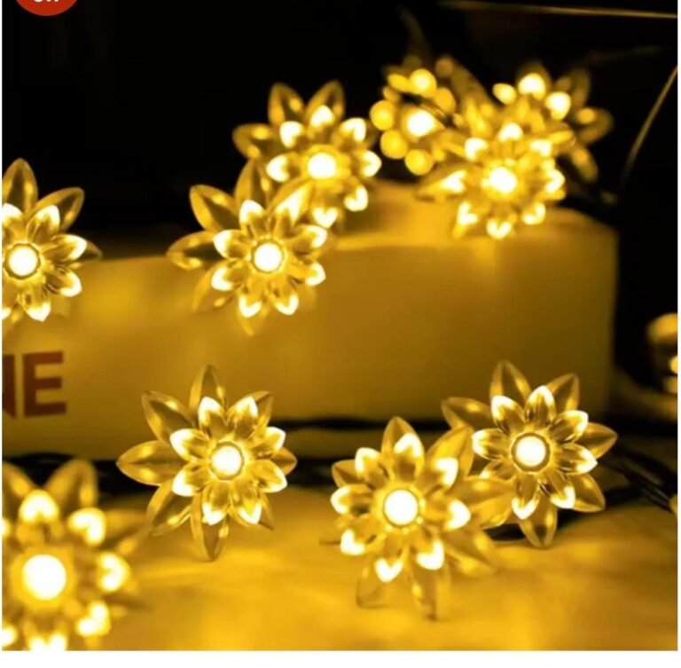 Double Silicon Lotus Flower Curtain String 36 LED Lights 10 Mtr ...