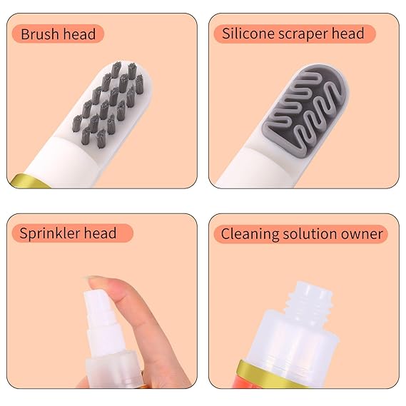 3 in 1 Portable Shoe Brush with Refillable Leakproof Liquid Container