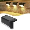 Solar Deck Outdoor Step Light with Sensor Wireless Set of 4