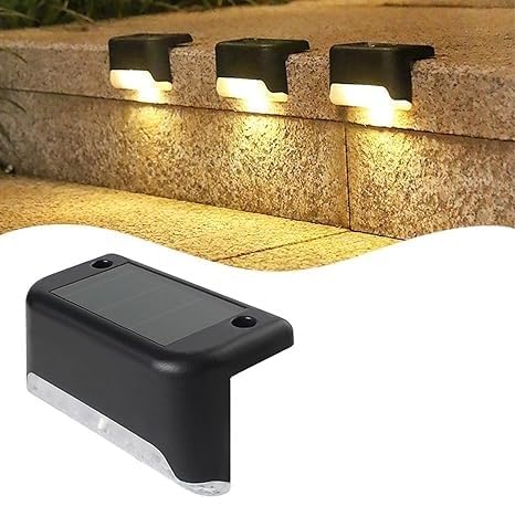 Solar Deck Outdoor Step Light with Sensor Wireless Set of 4