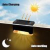 Solar Deck Outdoor Step Light with Sensor Wireless Set of 4