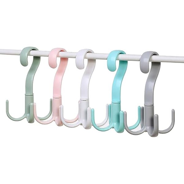 Multipurpose Rotating  4 Peg Hook Hanger Set of 2