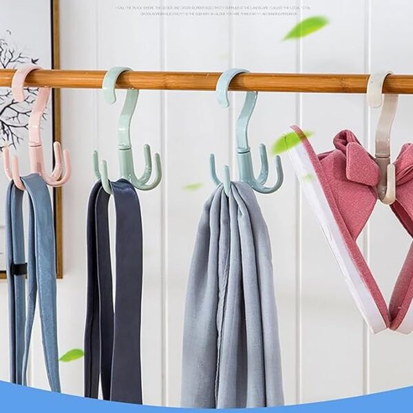 Multipurpose Rotating  4 Peg Hook Hanger Set of 2