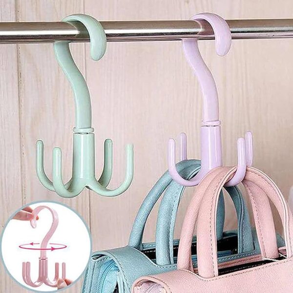 Multipurpose Rotating  4 Peg Hook Hanger Set of 2
