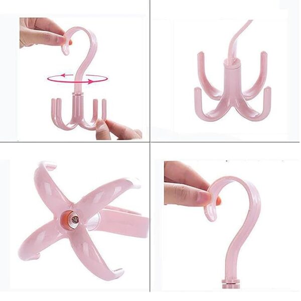 Multipurpose Rotating  4 Peg Hook Hanger Set of 2