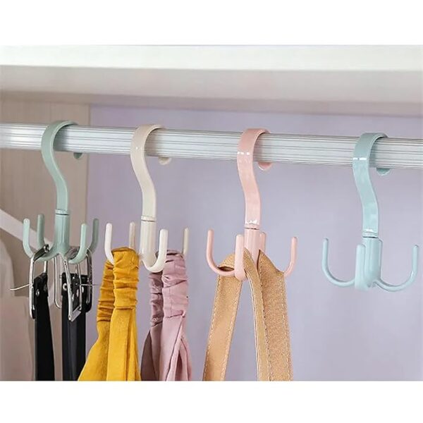 Multipurpose Rotating  4 Peg Hook Hanger Set of 2