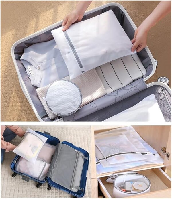 Reusable Multipurpose Mesh Laundry Bags with Zip -Set of 4