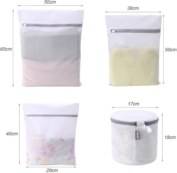 Reusable Multipurpose Mesh Laundry Bags with Zip -Set of 4
