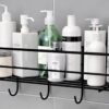 Self-Adhesive Metal Kitchen, Bathroom Multipurpose Heavy Shelf with 4 Hooks