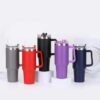Stainless Steel Vacuum Insulated Thermal Mug with Lid, Straw and Handle 1200 ml