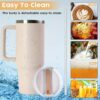Stainless Steel Vacuum Insulated Thermal Mug with Lid, Straw and Handle 1200 ml