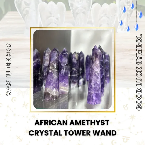 African Amethyst Crystal Tower Wand