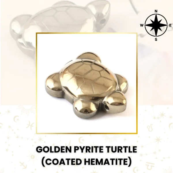 Golden Pyrite Turtle (Coated Hematite)