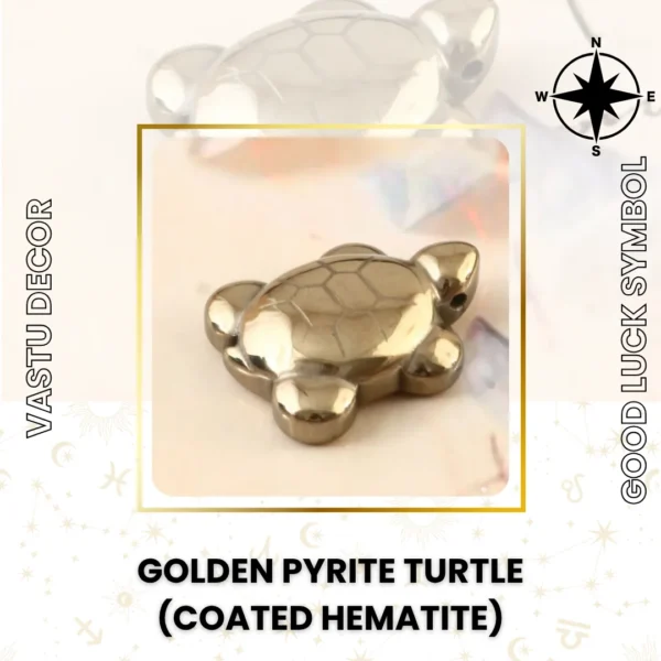 Golden Pyrite Turtle (Coated Hematite)