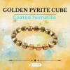 Golden Pyrite Cube Bracelet (Coated Hematite) – Wealth & Protection Crystal Jewelry
