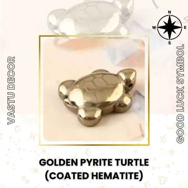 Golden Pyrite Turtle (Coated Hematite)