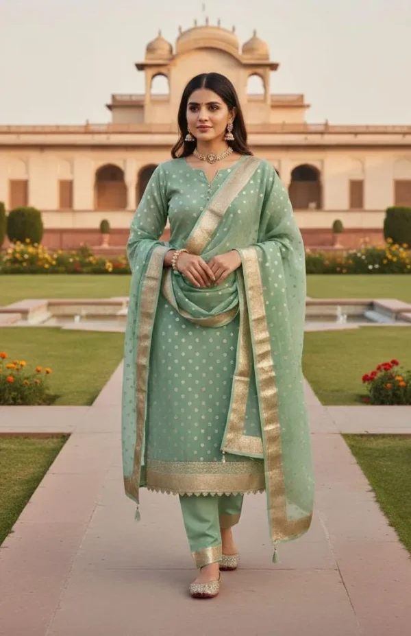 Exclusive Banarasi Unstitched Salwar kameez with Dupatta