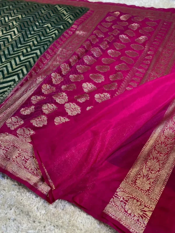Premium Banarasi Soft Katan Georgette Silk Saree Collection All Over Design