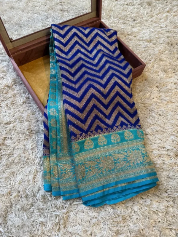 Premium Banarasi Soft Katan Georgette Silk Saree Collection All Over Design