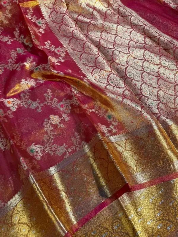 instore (2) Premium Banarasi Soft Maharani Glass Tissue Silk Saree Collection All Over Design
