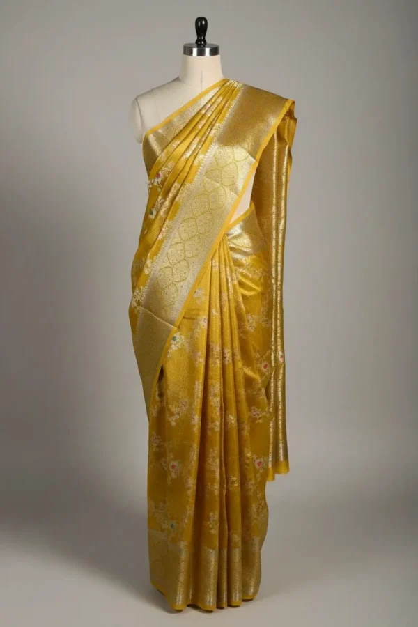 instore (4) Premium Banarasi Soft Maharani Glass Tissue Silk Saree Collection All Over Design
