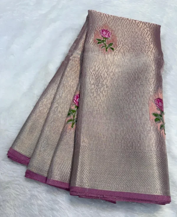 revoluisi instore (3) Premium Banarasi Soft Tissue Silk Saree Collection all over embroidery Design