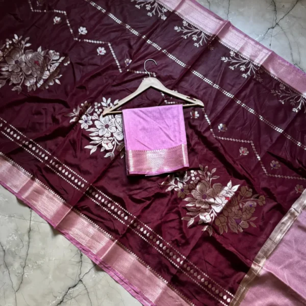 2 Premium Banarasi Soft Mongo Silk Collection All Over Design