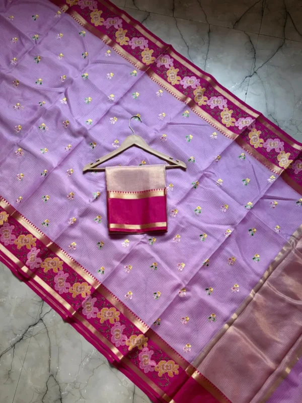 Premium Banarasi Soft Kota Check Silk Saree Collection All Over embroidery Design