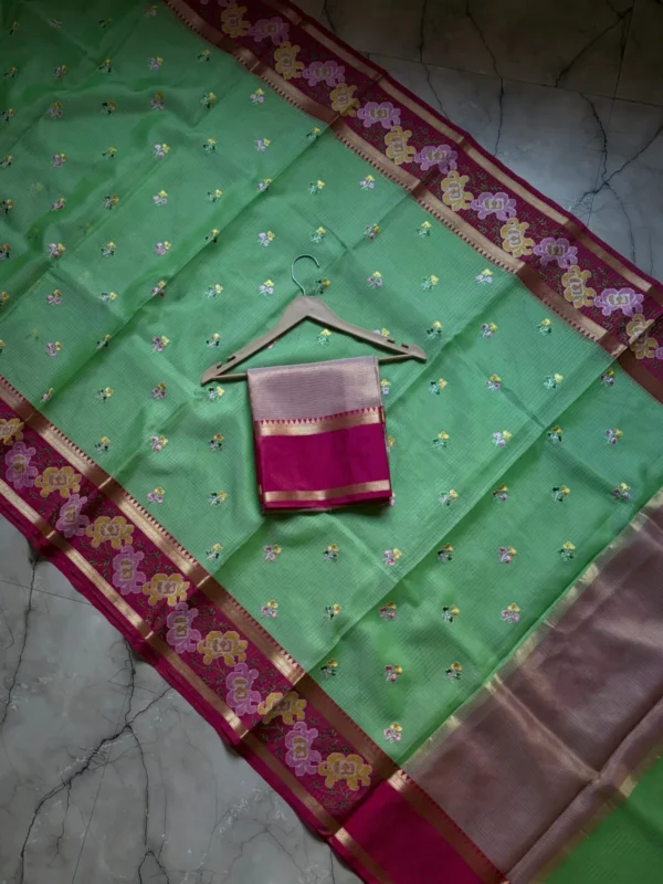 Premium Banarasi Soft Kota Check Silk Saree Collection All Over embroidery Design