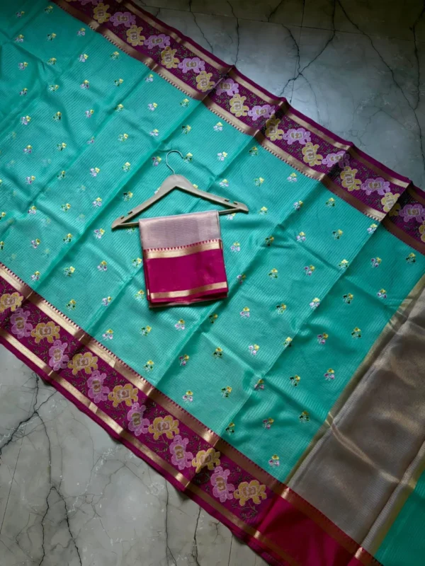 Premium Banarasi Soft Kota Check Silk Saree Collection All Over embroidery Design