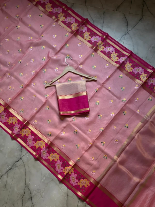 Premium Banarasi Soft Kota Check Silk Saree Collection All Over embroidery Design