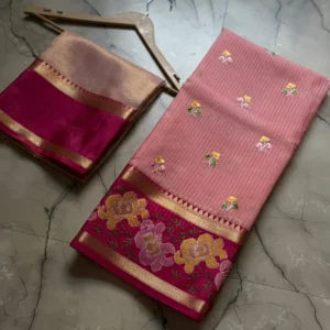 2602262256instore (7) Premium Banarasi Soft Kota Check Silk Saree Collection All Over embroidery Design