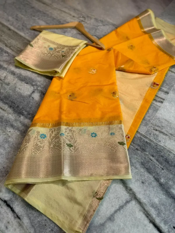 Premium Banarasi Soft Mongo Silk Saree Collection All Over Design