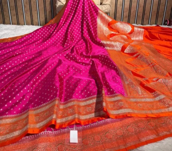 Premium Banarasi Soft Masaru Silk Saree Collection All Over Design