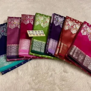 Premium Banarasi Soft Viscose Silk Saree Collection All Over Design