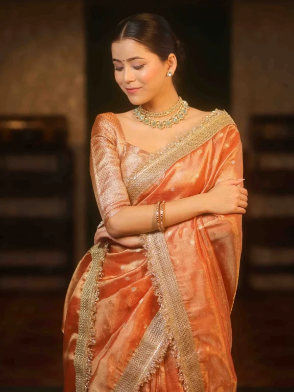 Premium Banarasi Soft Tissue Silk Saree Collection All Over Design