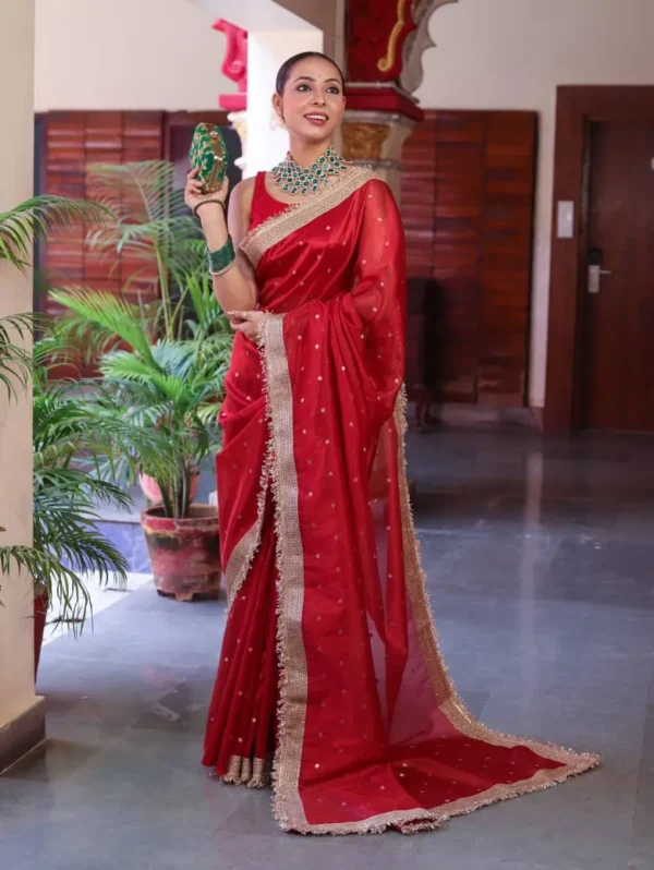 Premium Banarasi Soft Tissue Silk Saree Collection All Over Design