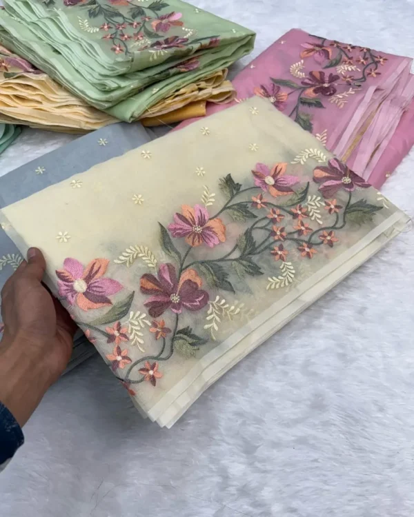 INstore revolusis (3) Premium Banarasi Soft Organza Silk Saree Collection All Over embroidery Design