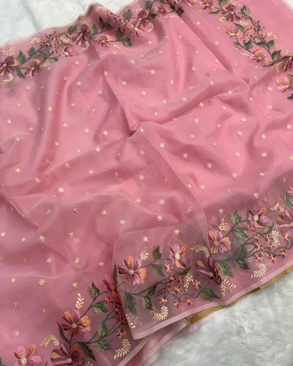 INstore revolusis (9) Premium Banarasi Soft Organza Silk Saree Collection All Over embroidery Design