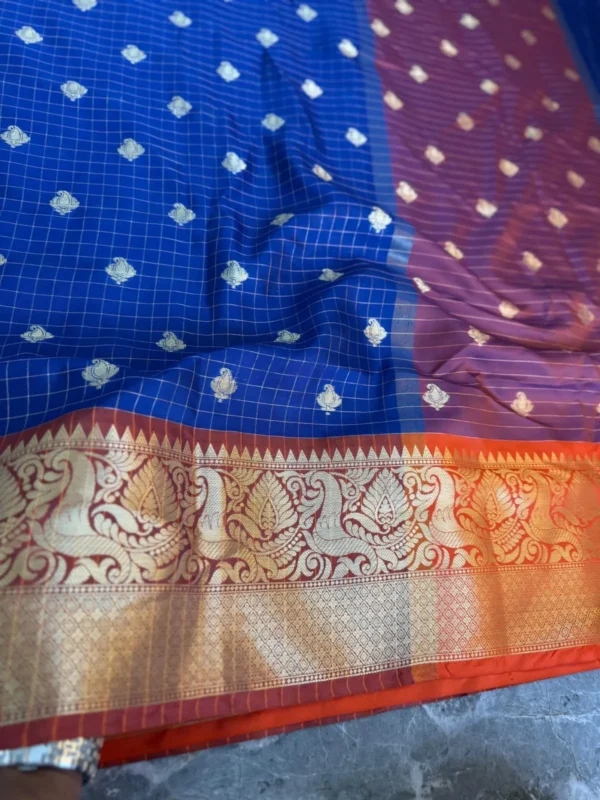 Instore revolu23 (4) Premium Banarasi Soft Check Silk Saree Collection All Over Design