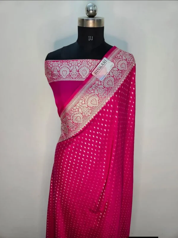 Premium Banarasi Soft Katan Georgette Silk Saree Collection All Over Design