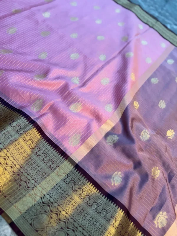 Premium Banarasi Soft Check Silk Saree Collection All Over Design