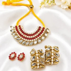 Royal Ruby Pearl Kundan Laddu Gopal Jewellery Set
