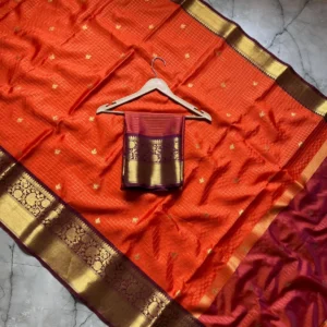 Premium Banarasi Soft Check Silk Saree Collection all over Design